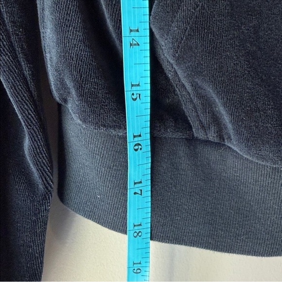 Brandy Melville John Galt Cropped Velour Full Zip Hoodie - Picture 8 of 8